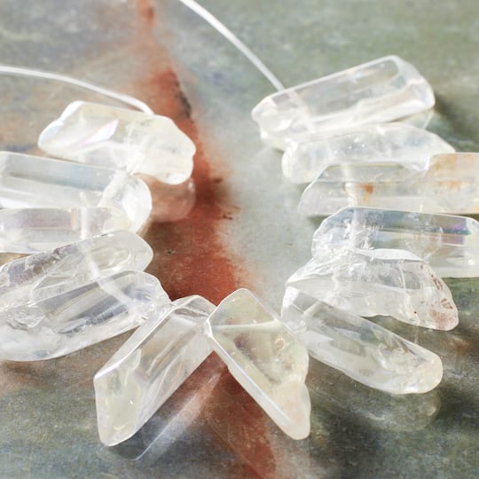 12 Pack: Crystal Stone Quartzite Beads, 30mm by Bead Landing™